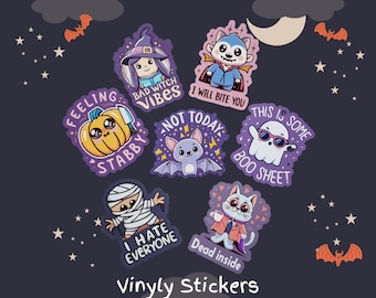 Halloween-sticker | Leuke Halloween-sticker | Spookachtige leuke sticker | Halloween geobsedeerde sticker | Spookachtige Snarky-stickers | Elke dag Halloween