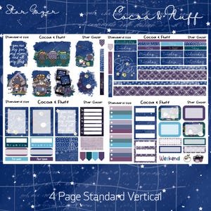 Star Gazer planner stickers, planner sticker kit, astronomie sticker kit, planner sticker kit, hemelse stickers, handgetekende karakters