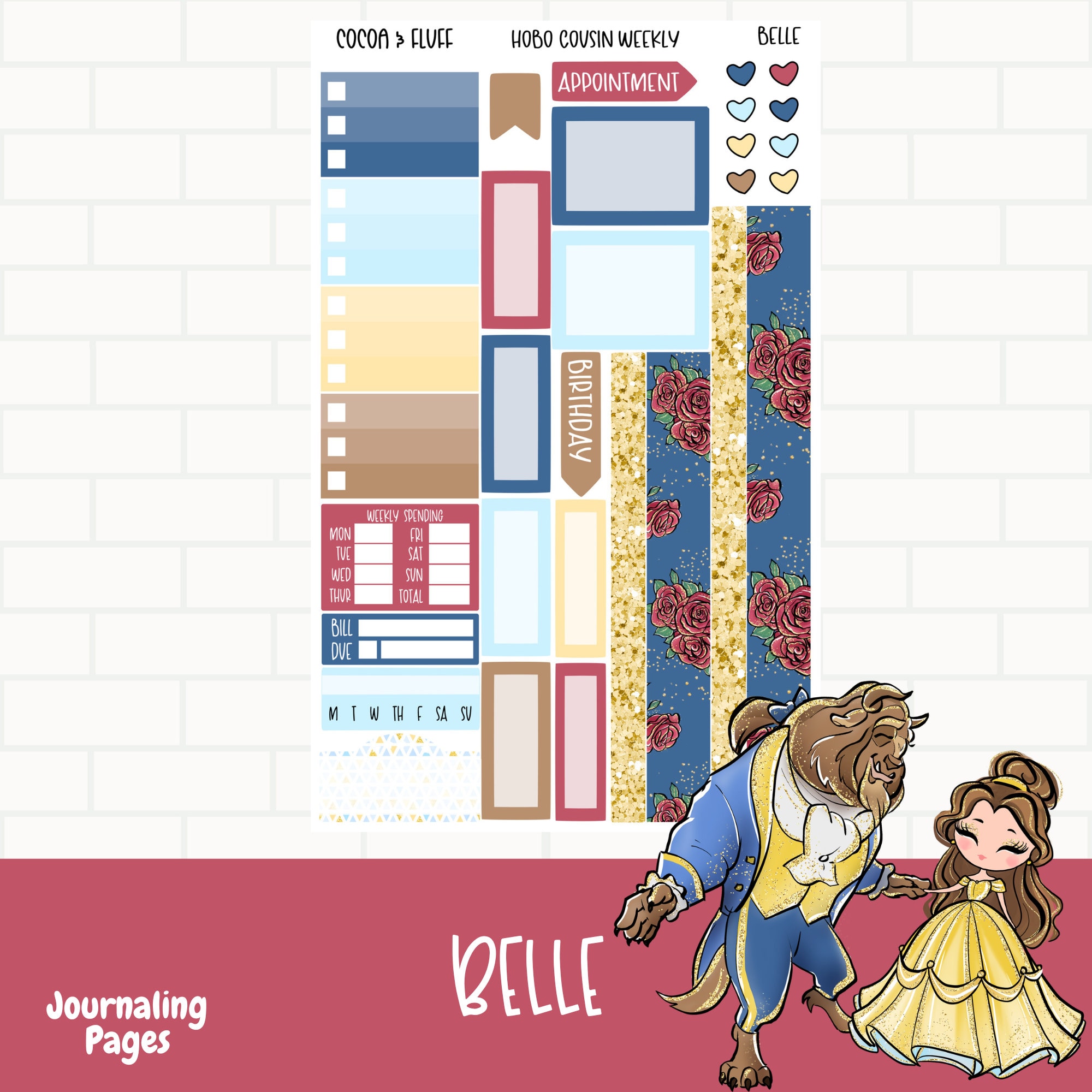 Printable Beauty and the Beast Planner Stickers