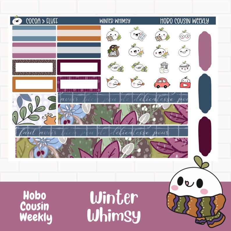 Whimsy Sticker Printable Winter Whimsy Planner Stickers, Planner Sticker Kit, Winter Vibes ...