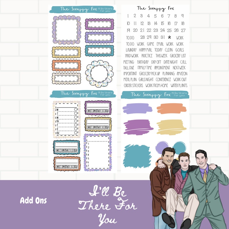 PRINTABLE Sticker Kit/ I'll Be There for You/friends/ | Etsy