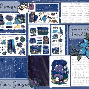 Journaling Bundle, Sterngucker, Handgezeichnete Kunstwerk, Astronomie-Liebhaber-Aufkleber, dekorative Aufkleber, Journaling, täglicher Planer