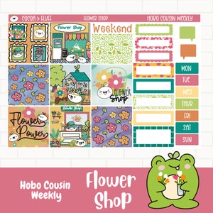 Flower Shop Leafy Planner Stickers, Hobonichi Cousin Weekly Sticker Kit ...
