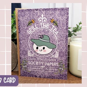 Tarjeta de felicitación para la hora del té, tarjetas de felicitación hechas a mano, tarjeta para cualquier ocasión, tarjeta de regalo, obsequio, tarjeta de felicitación alegre, tarjeta simplemente porque sí