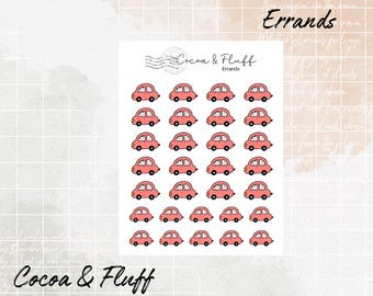 Boodschappen lommerrijke planner iconen, handgetekende auto iconen, lommerrijke planner iconen