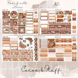 Baked With Love Hobonichi Cousin Planner Sticker Kit / Hand Drawn Artwork / A5 Planner Stickers