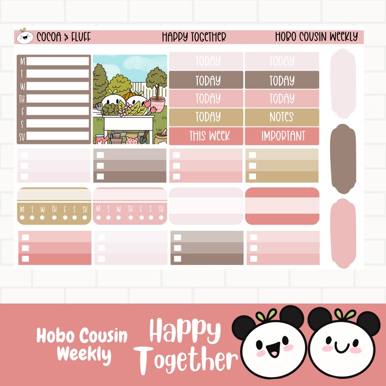 Happy Together Planner Stickers, Hobonichi Cousin Weekly Sticker Kit ...