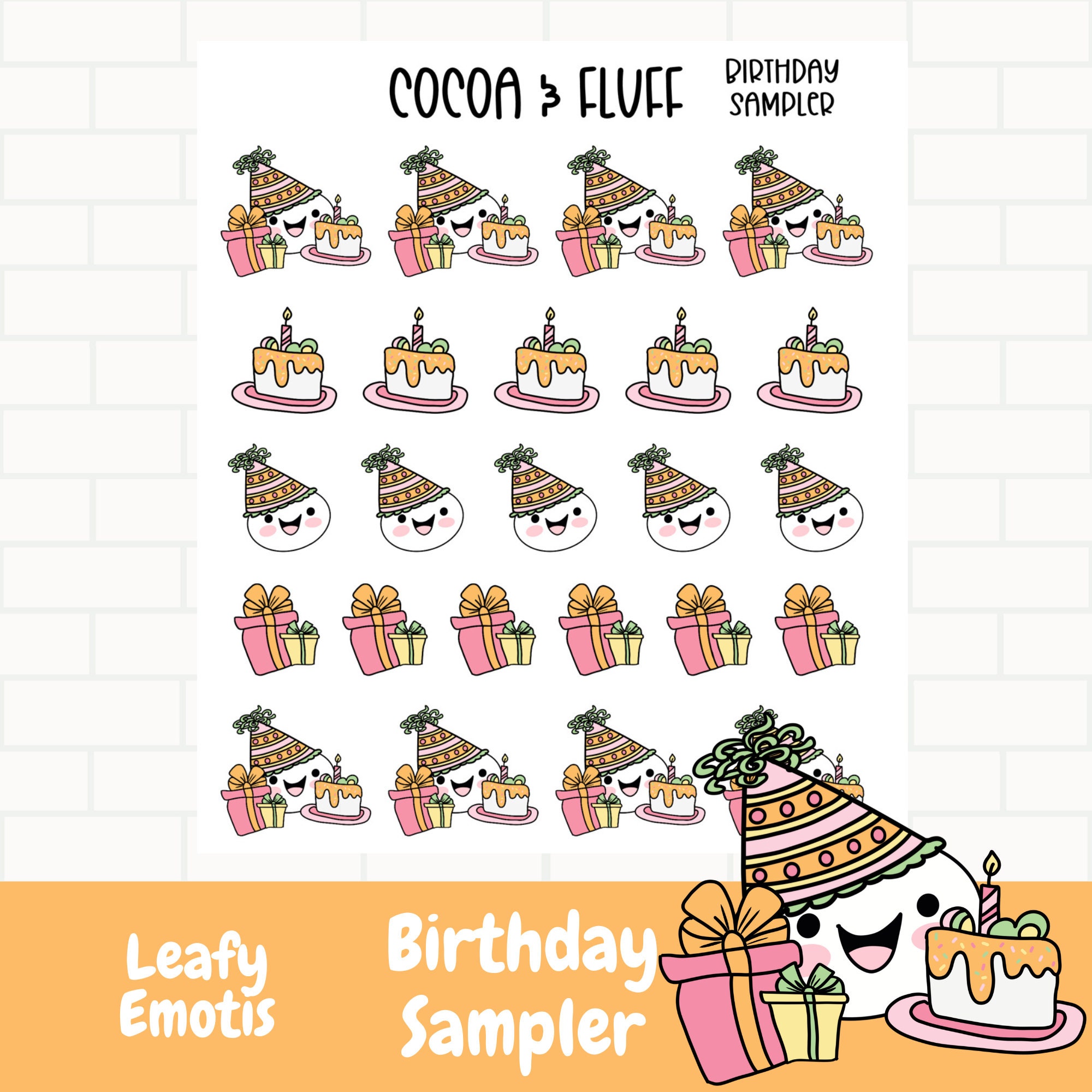 Birthday Icon Planner Stickers – PlannerChickDesigns