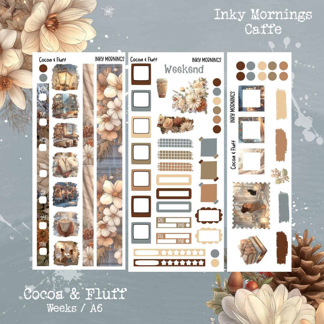 Inky Mornings Caffe Hobonichi Weeks Planner Sticker Kit / Cozy Season ...