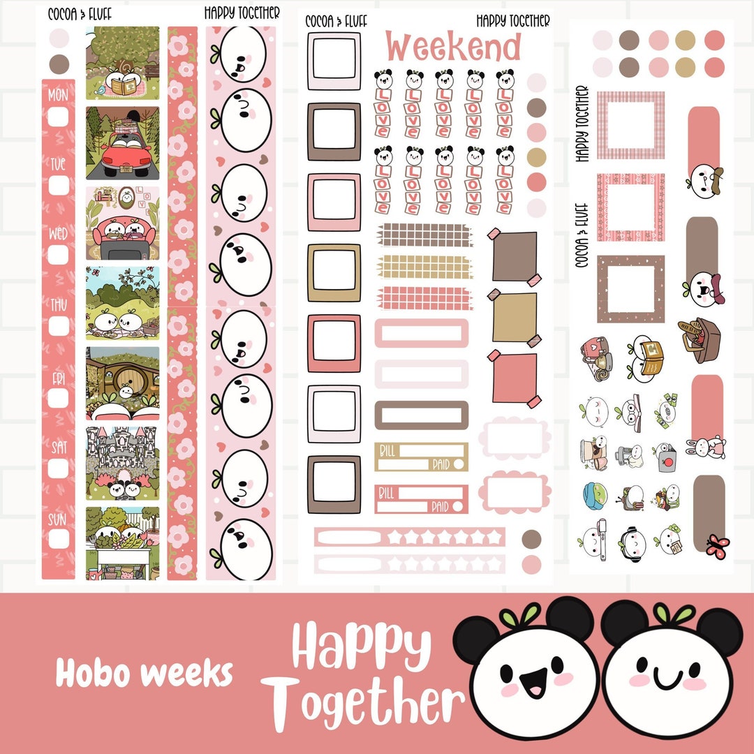 Happy Together Hobonichi Weeks Planner Stickers, Weekly Sticker Kit ...