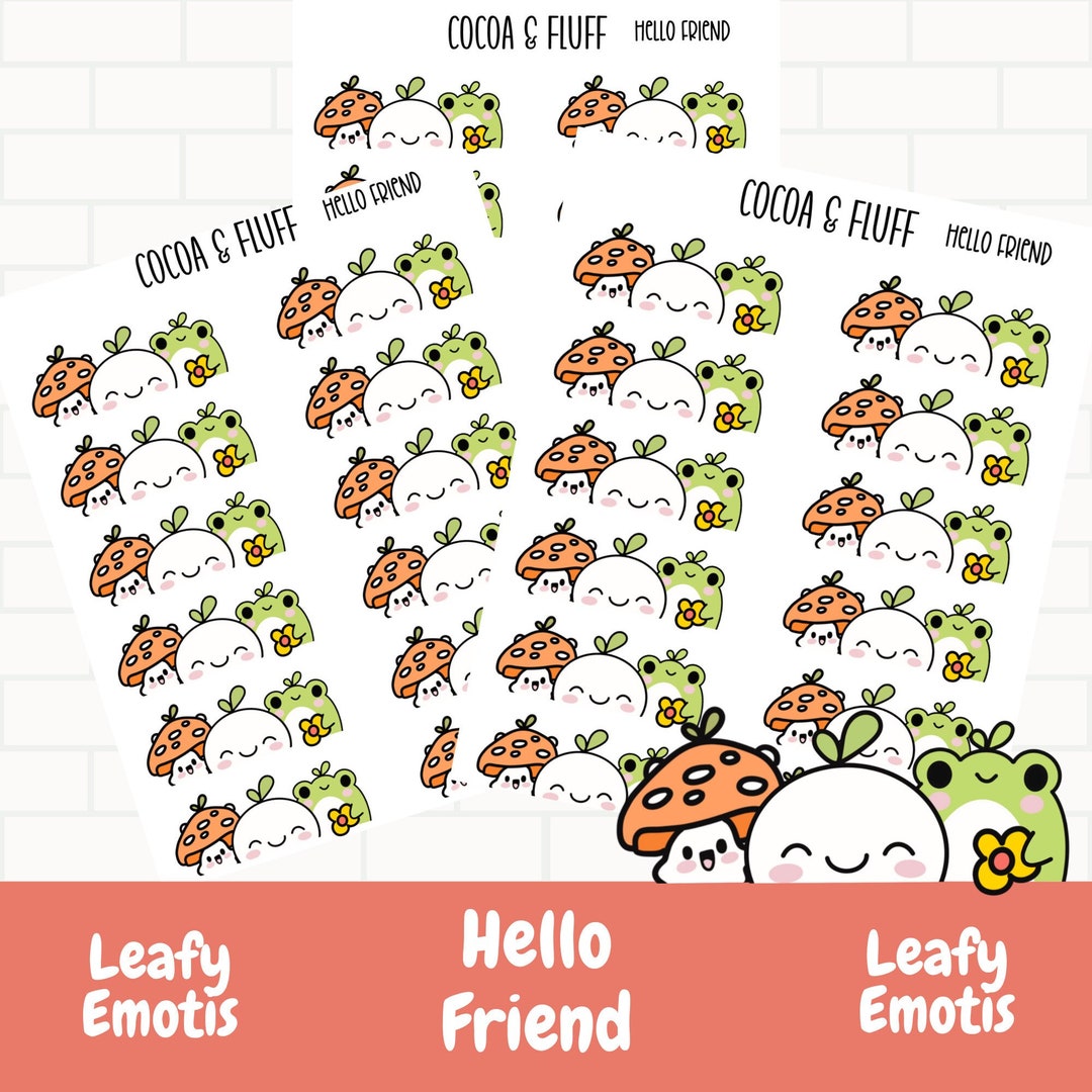 Hello Friend Sticker Hello Friend Box Edger Planner Icons, Hand Drawn Stickers, Leafy ...