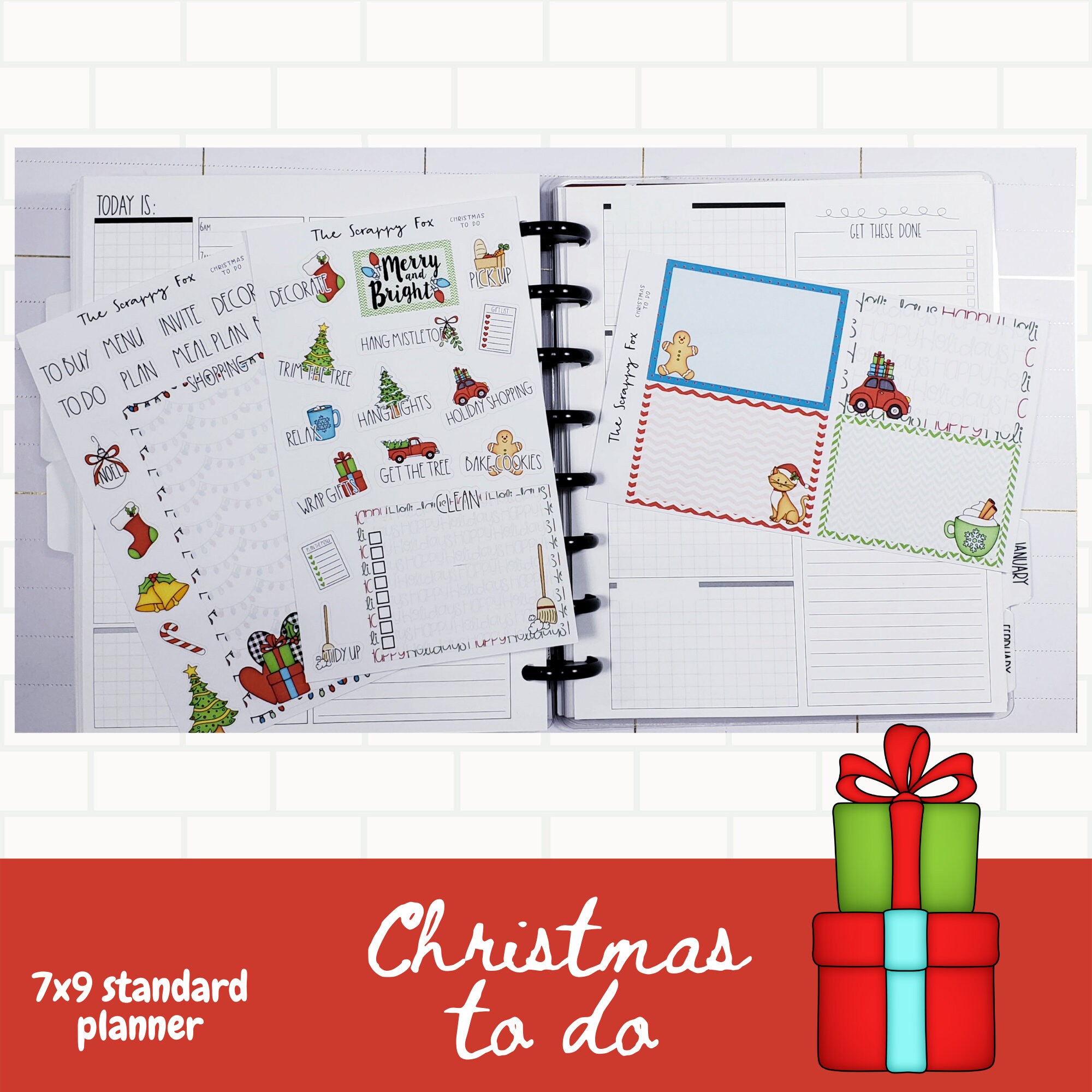 Buy Christmas Bullet Journal Stickers, Christmas Planner Stickers