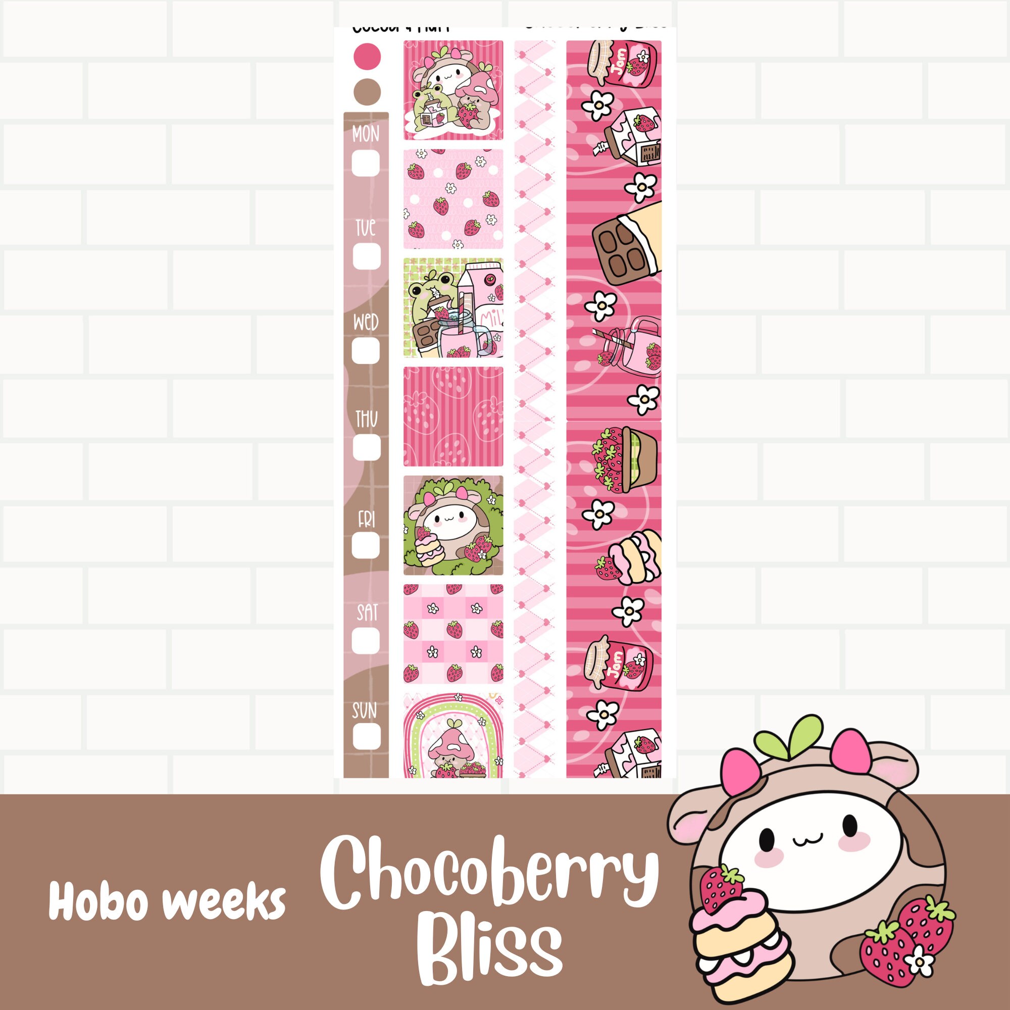 Chocoberry Bliss Hobonichi Weeks Planner Stickers, Weekly Sticker Kit ...