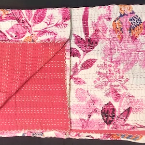 Kantha Quilts Blanket And Throw Embroidered kantha Quilts Handmade Kantha Quilt Bedding Reversible Kantha Throw
