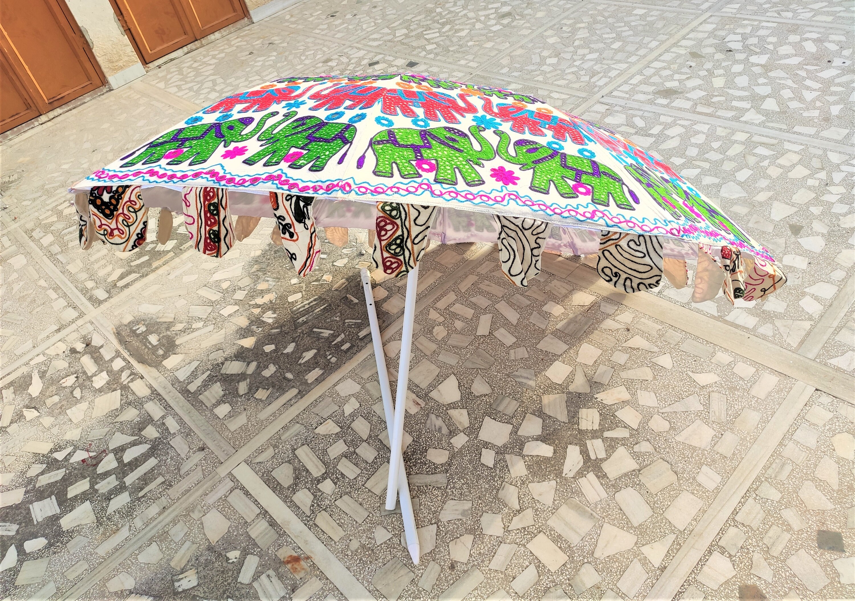 Vintage Garden Decorative Large Umbrella Sun Shade Cotton Etsy