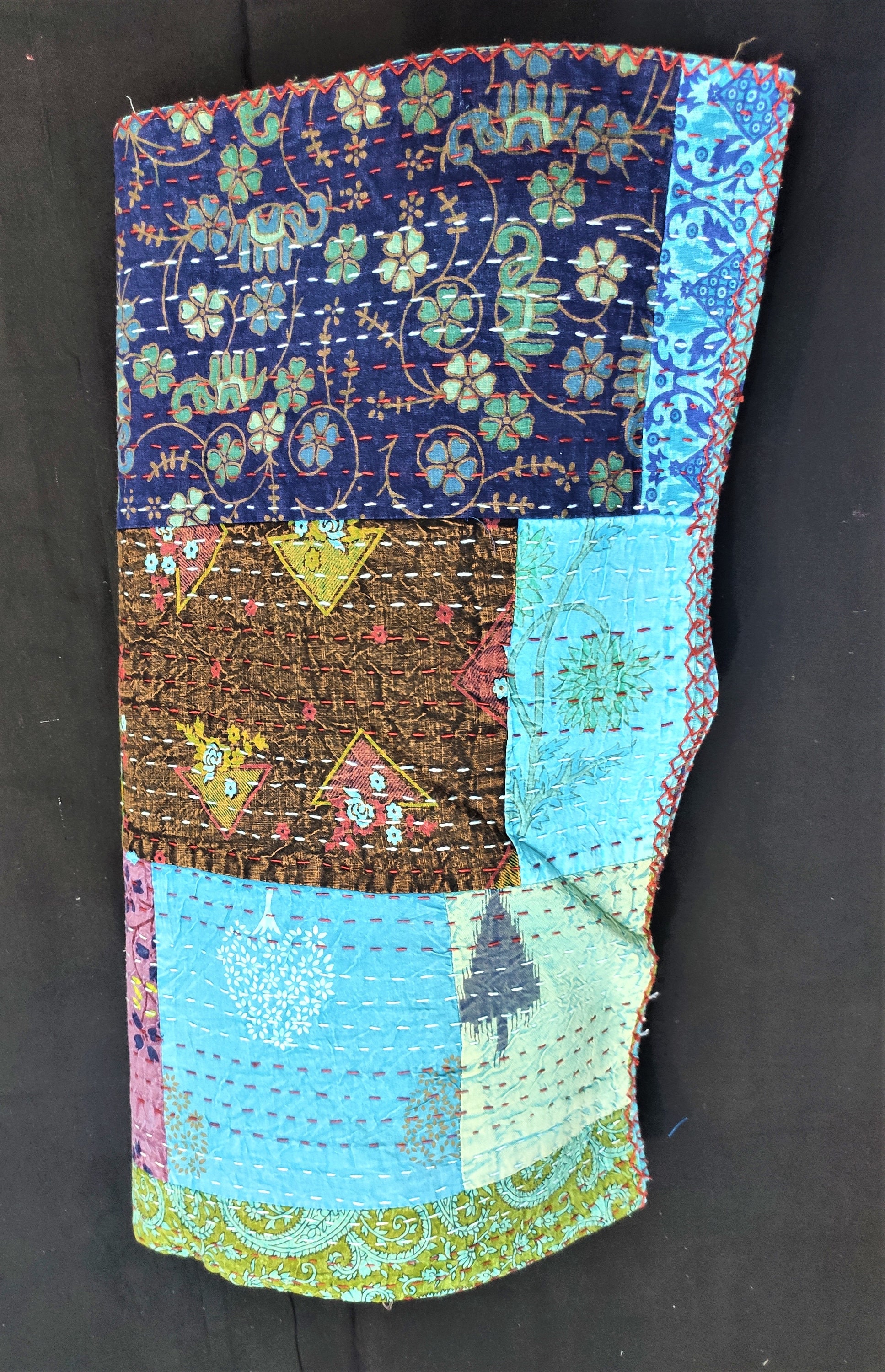 Indian Vintage Patch Work Kantha Cotton Blanket Handstitched Etsy
