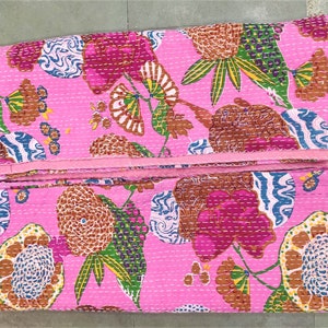 Kantha Quilts Blanket And Throw Embroidered kantha Quilts Handmade Kantha Quilt Bedding Reversible Kantha Throw Queen Size