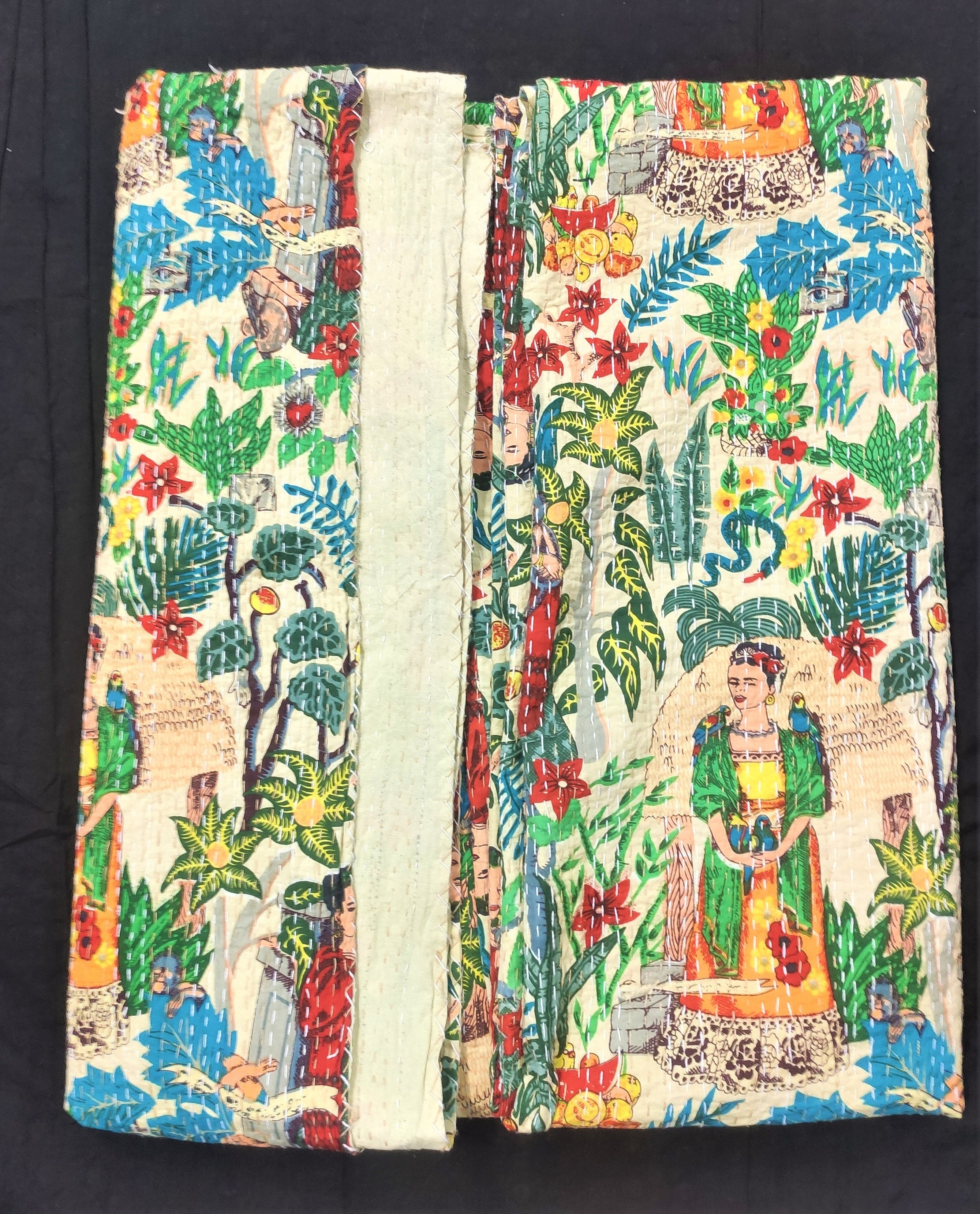 Kantha Edredones Manta Y Tirar Bordado Kantha Edredones Hechos Etsy