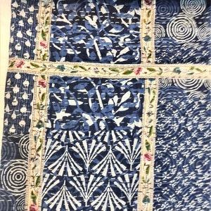 kantha patch work  Quilts Blanket And Throw Embroidered kantha Quilts Handmade Kantha Quilt Bedding Reversible Kantha Throw