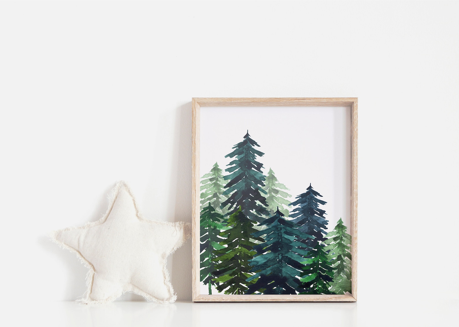 Pine Tree Art Forest Wall Art Set of Nursery Prints Etsy