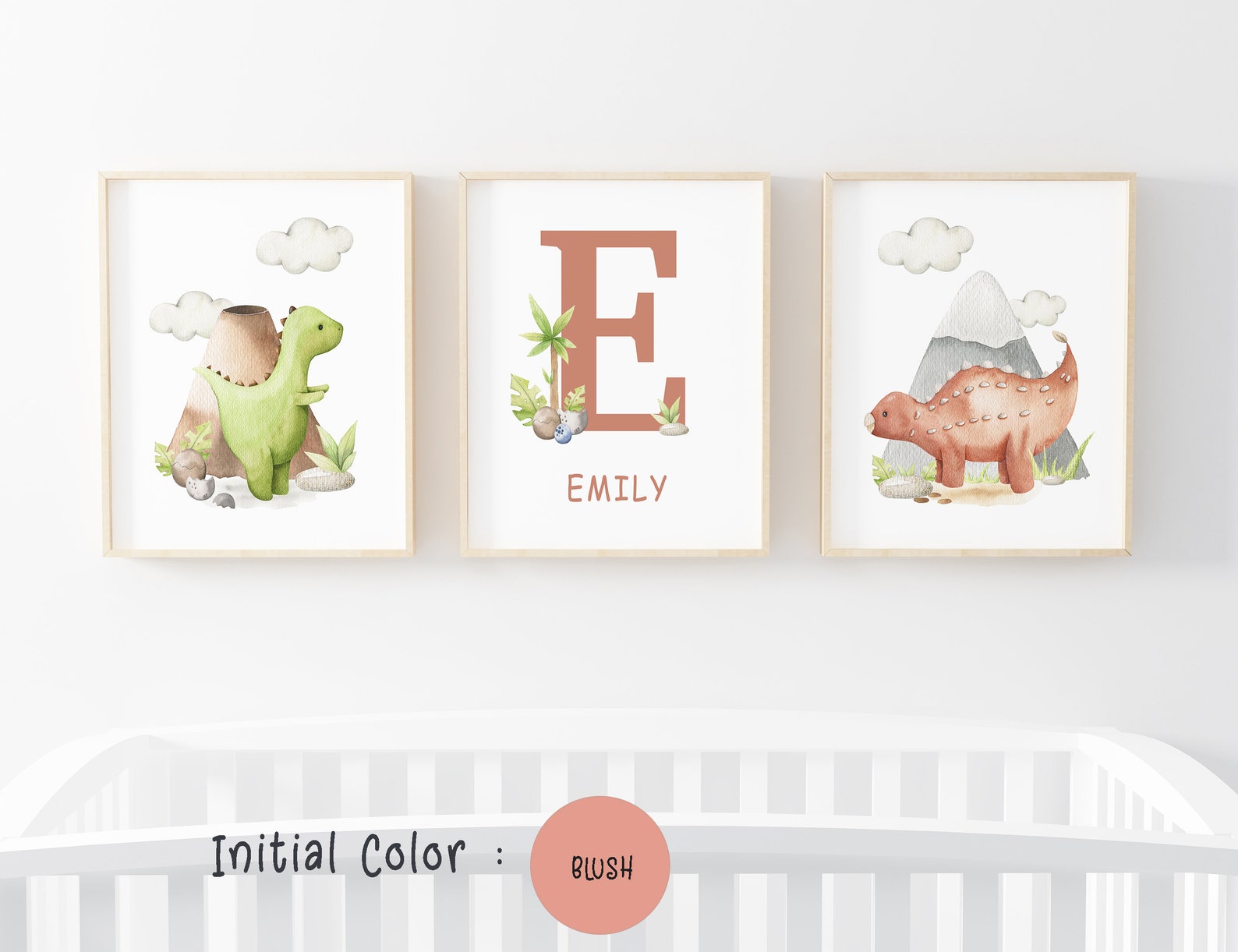 Dinosaur Nursery Decor Baby Girl Dinosur Nursery Wall Art Etsy