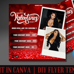 Modèle de flyer rouge Saint-Valentin Canva
