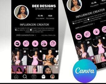 plantilla de tarjeta de visita de instagram Canva