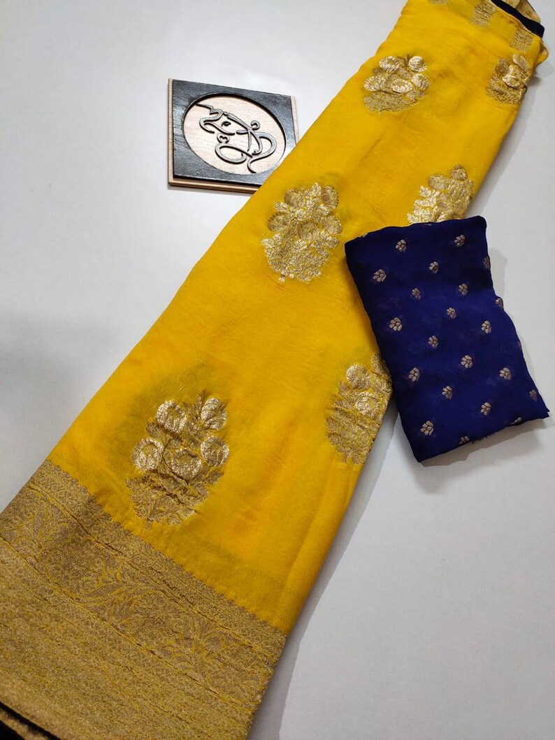 Khadi Georgette Sarees - Etsy