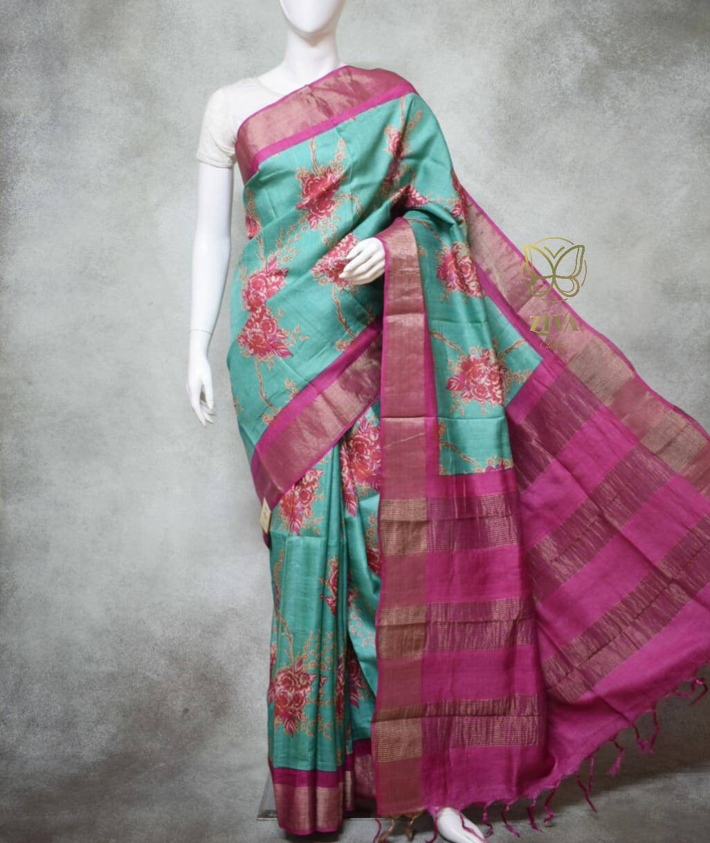A Pure Handloom banarasi Tussar Silk Saree | Etsy