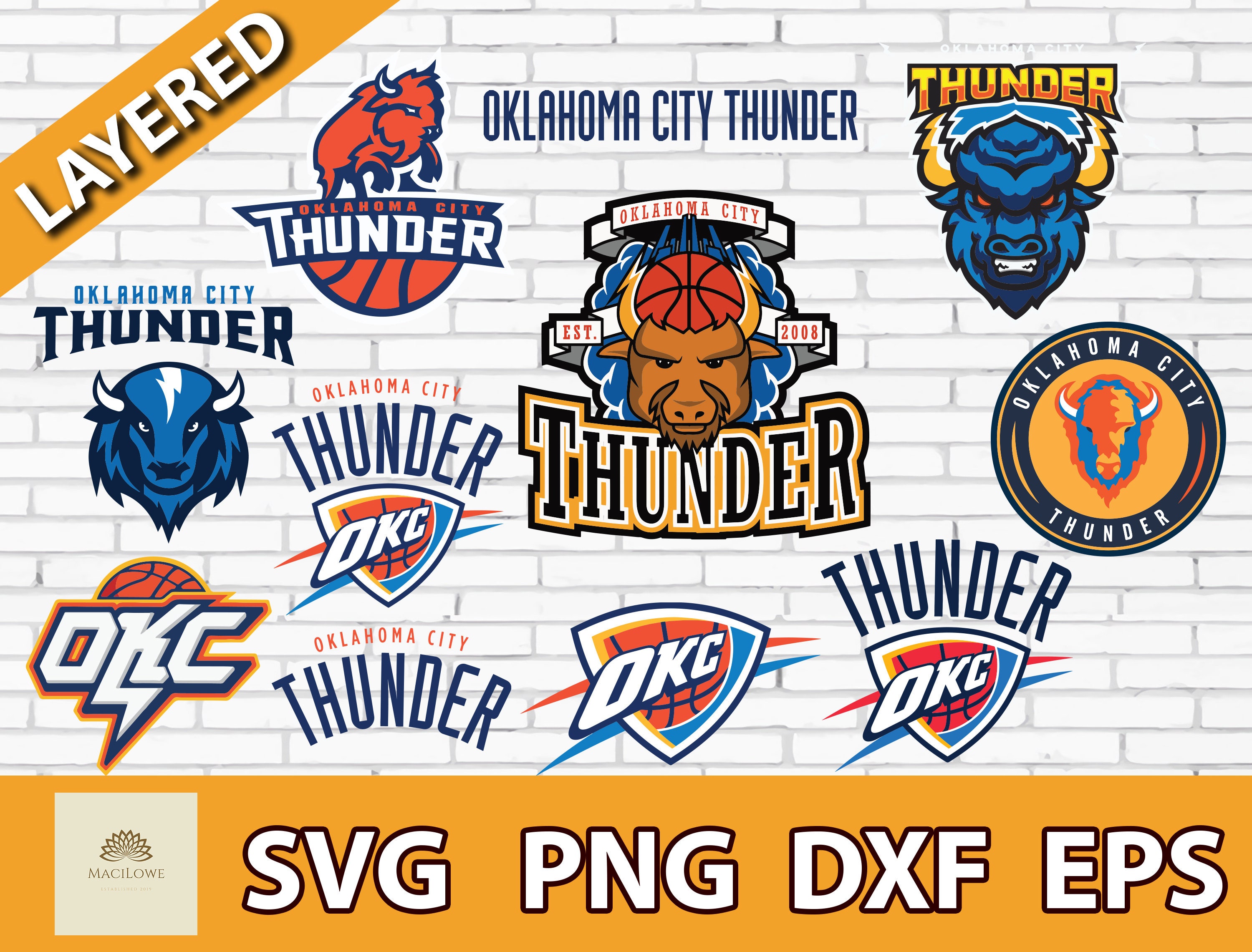 Oklahoma City Thunder NBA Sport Team Logo Basketball SVG /cut Etsy