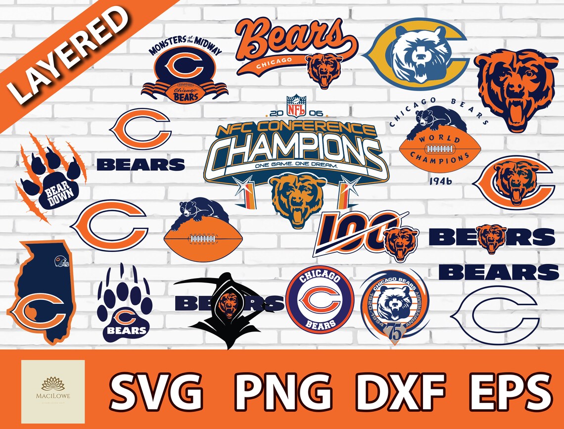 Chicago Bears Sugar Skulls Logo NFL Football SVG/ cut file for | Etsy