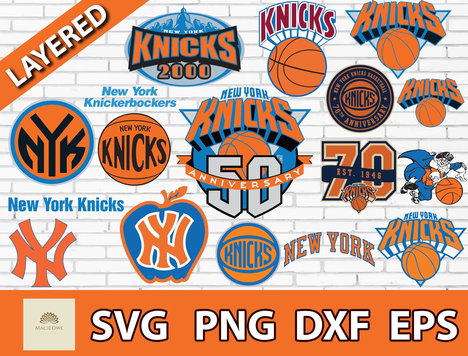 New York Knickerbockers NBA Sport Team Logo Basketball SVG Etsy
