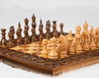 CHESS SET - Eternity / Christmas Gift / Carved Handmade Chess