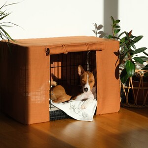 Custom Dog Crate Cover. Aesthetic Pet Kennel Cover in 6 Different Solid ...