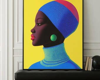 African American Art Print, Black Woman Wall Art, Modern Afrocentric Decor