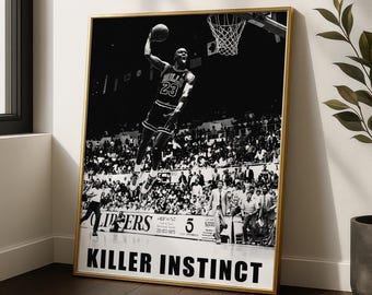 Michael Jordan 'Killer Instinct' Motivational Poster: Basketball Wall Art (A3 Digital Download)