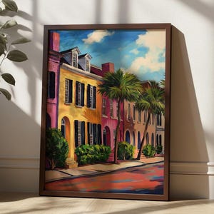 Rainbow row charleston art | Colorful Art | PRINTABLE DOWNLOAD