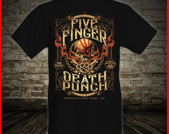 Five Finger Death Punch-Knucklehead Glow Mens Basic Short Sleeve Music Band Shirt Shirt Black Five Finger Death Punch-Knucklehead Glow Mens Basic Short Sleeve Music Band Shirt Shirt Black