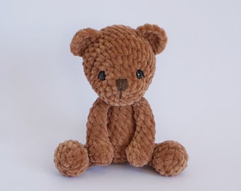 Little Crochet Teddy Bear, Amigurumi Teddy, Handmade Plush Teddy Bear, Baby Shower Gift, Christmas Gift, Birthday Gift for Girl or Boy.