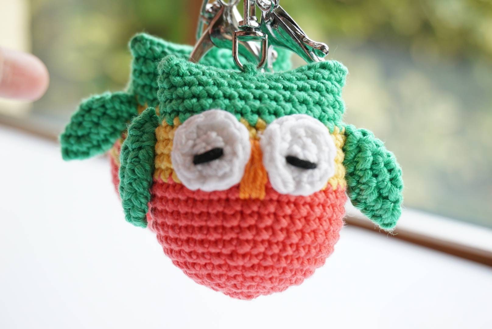 Amigurumi owl keychain crochet bag charm handmade keychain Etsy