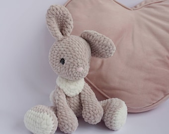 Peluche coniglietto fatto a mano, coniglietto ripieno, regalo coniglietto peluche, regalo baby shower, regalo di Natale per ragazza o ragazzo, regalo di compleanno per fidanzata