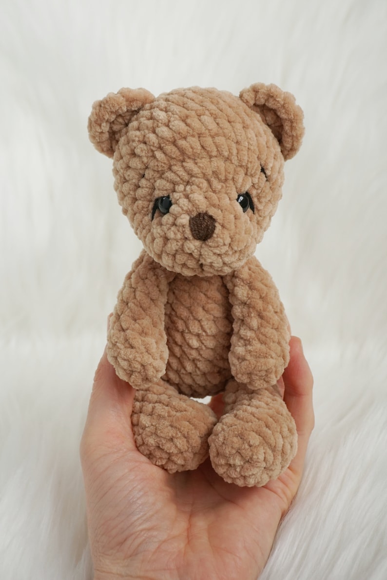 Little Crochet Teddy Bear, Amigurumi Teddy, Handmade Plush Teddy Bear, Baby Shower Gift, Christmas Gift, Birthday Gift for Girl or Boy. zdjęcie 8