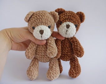 Little Teddy Bear, Small Handmade Teddy, Plush Teddy Bear, Baby Shower Gift, Christmas Gift for Boy or for Girl, Baby Photo Prop