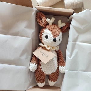 Crochet Deer Plushie, Handmade Plush Deer, Amigurumi Deer, Crochet Fawn, Amigurumi Fawn, Christmas Gift, Christmas Gift for Girl or Boy