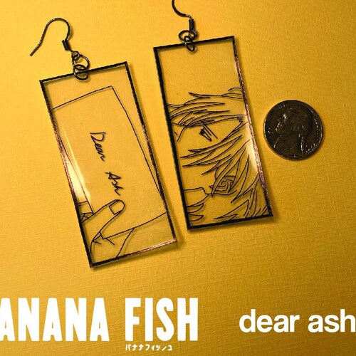 Dear Ash Banana Angel Fish Saftey Pin Earrings Letter Charms Etsy