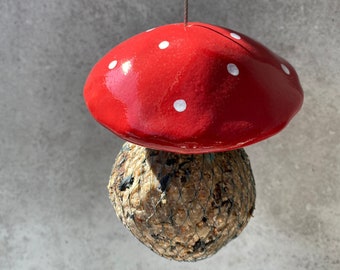 Support boule de graisse XL, champignon alimentaire, agaric mouche, mangeoire à oiseaux, distributeur de nourriture