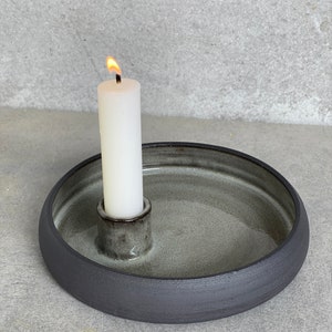 Ceramic candle holder. 15.5 cm. Candlestick, candle holder bowl image 6