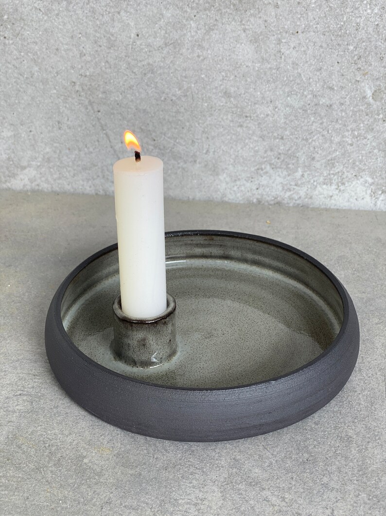 Ceramic candle holder. 15.5 cm. Candlestick, candle holder bowl image 6