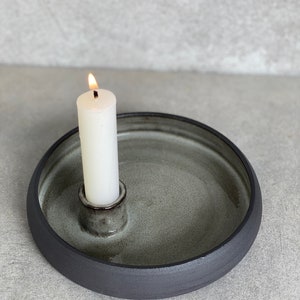 Ceramic candle holder. 15.5 cm. Candlestick, candle holder bowl image 7