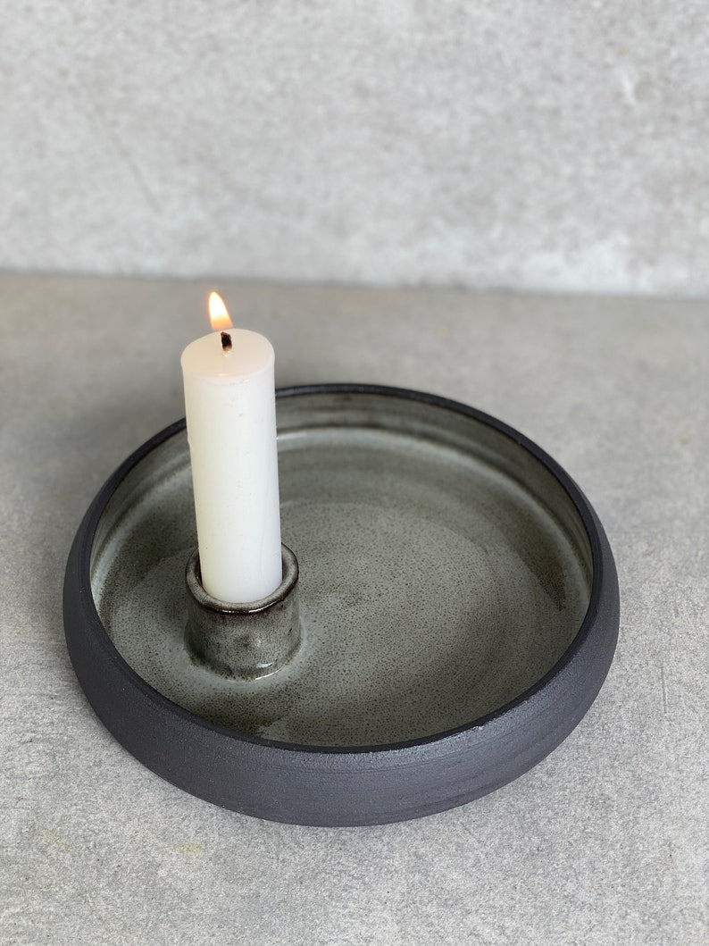 Ceramic candle holder. 15.5 cm. Candlestick, candle holder bowl image 7